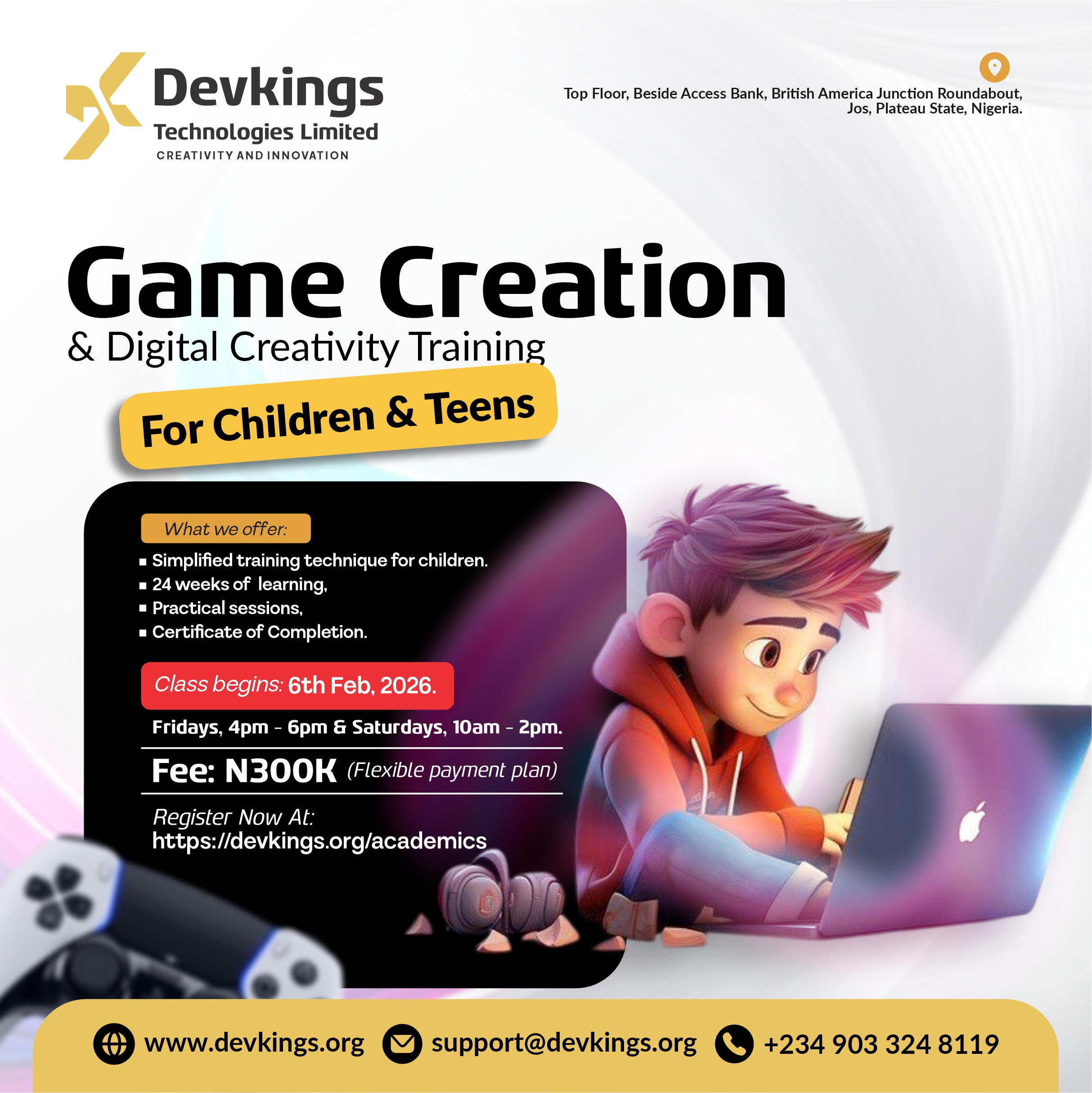 Game Creation and Digital Creativity Training for Children and Teens
